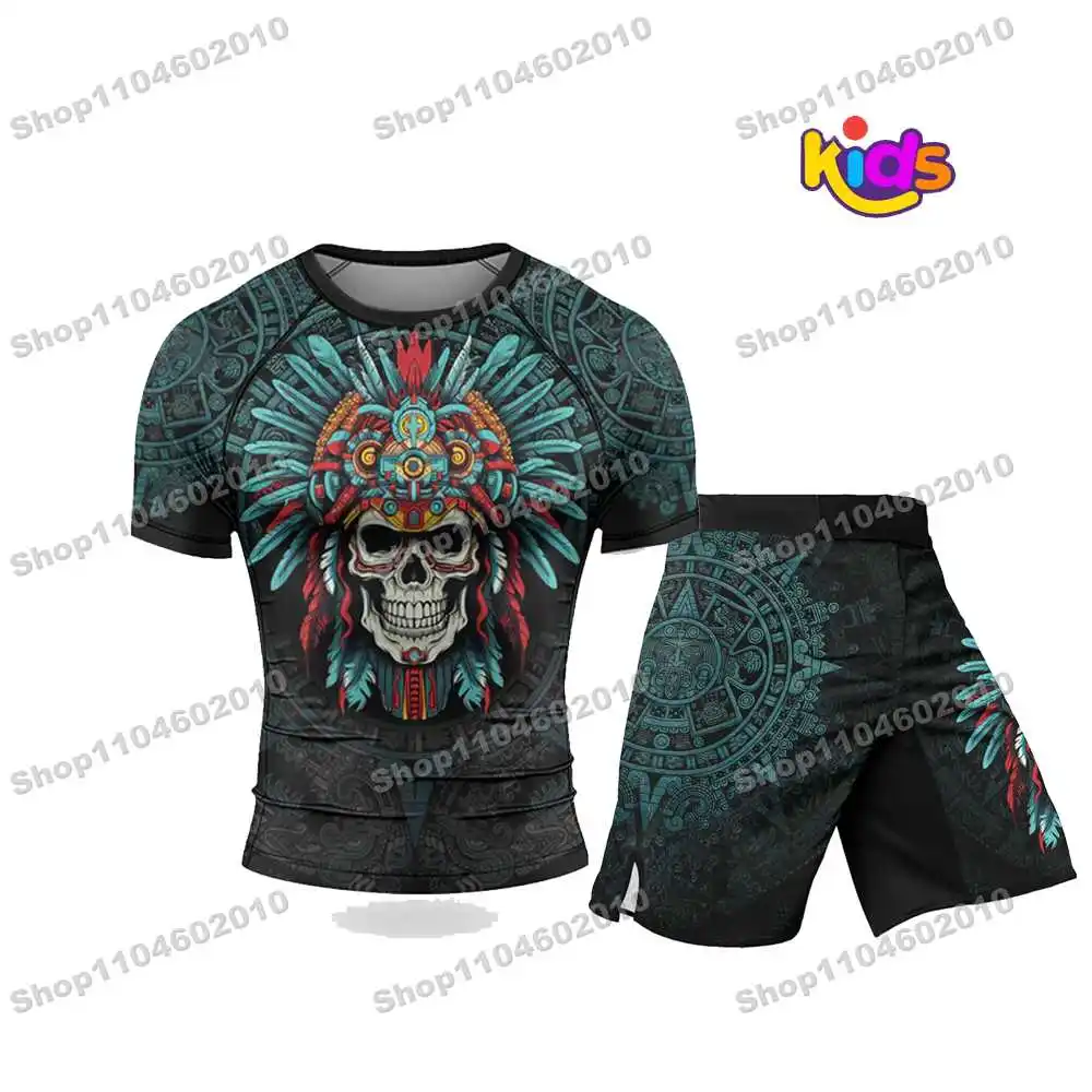 K117th Anime Kids Surf Clothing BJJ MMA Boys Rash Guard Short Sleeve Diving T-Shirt Tight Swimwear Summer Beach Floatsuit Girls