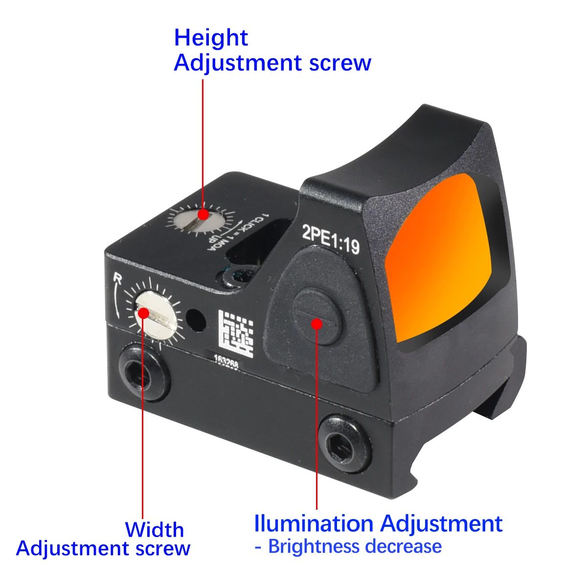 Red Dot Sight Collimator Glock Reflex Sight Airsoft / Hunting Pistol Scope AR15 M4 Optics Mini Rifle Scope for 20mm Rail Mount