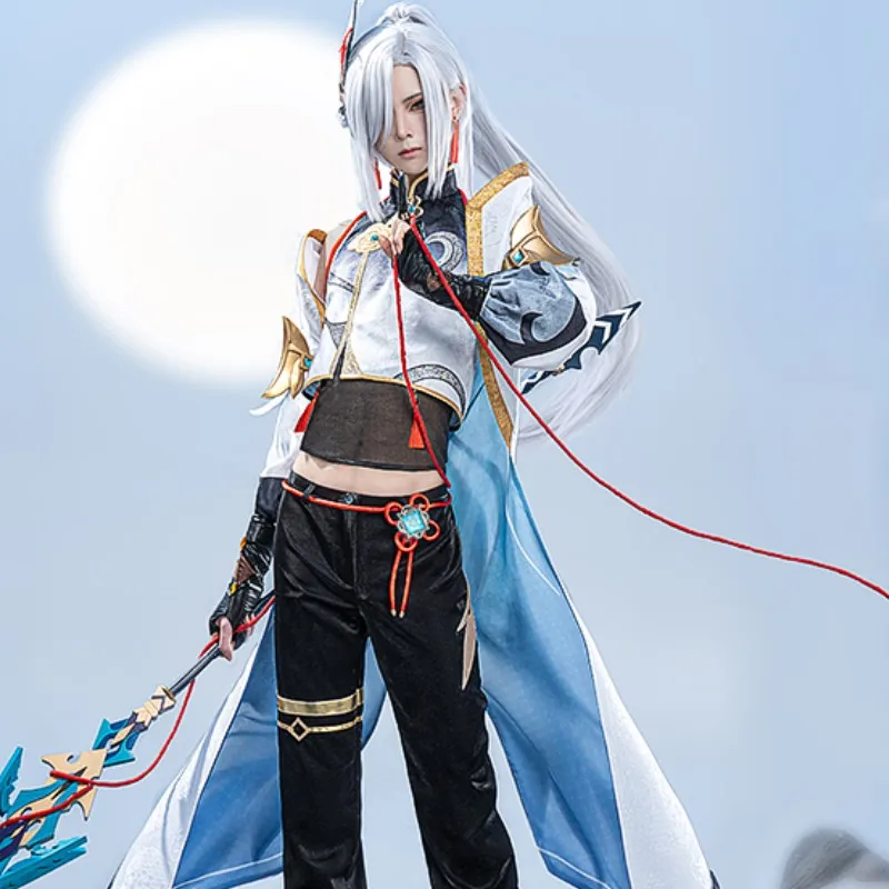 

COSER TRIBE Аниме игра Genshin Impact Shenhe старинные карнавальные костюмы на Хэллоуин полный комплект