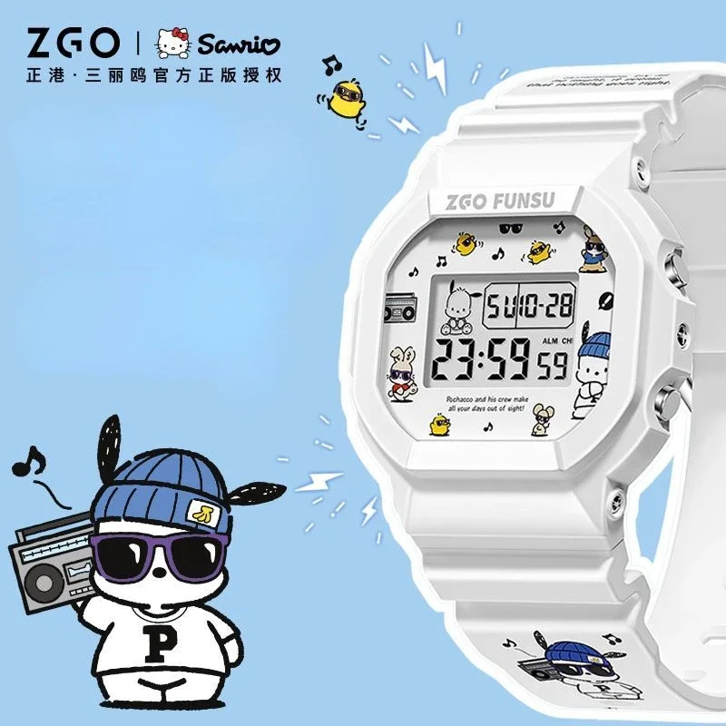 

Sanrio ZGO Pacha&Sophomore dog Series Waterproof Luminous Electronic Watches for Girls Students Decorated KT Birthday Gifts
