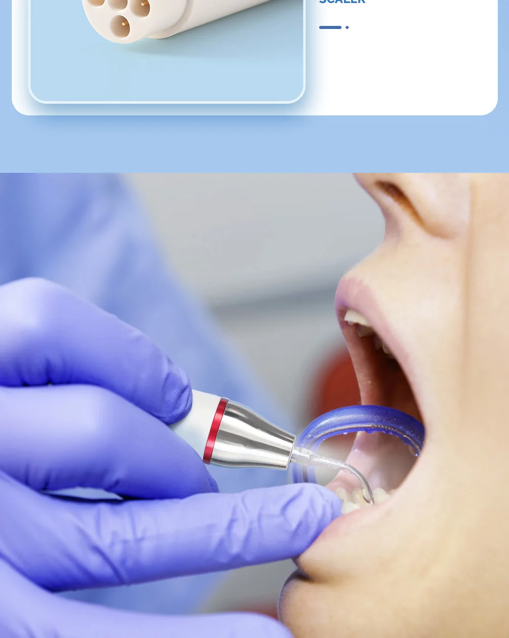 AZDENT Dental Ultraschall-Piezo-Scaler-Handstück mit LED-Beleuchtung, Plug-in-Griff, passend für EMS Woodpecker VRN DTE SATELE Ultraschall-Scaler – Detail 4