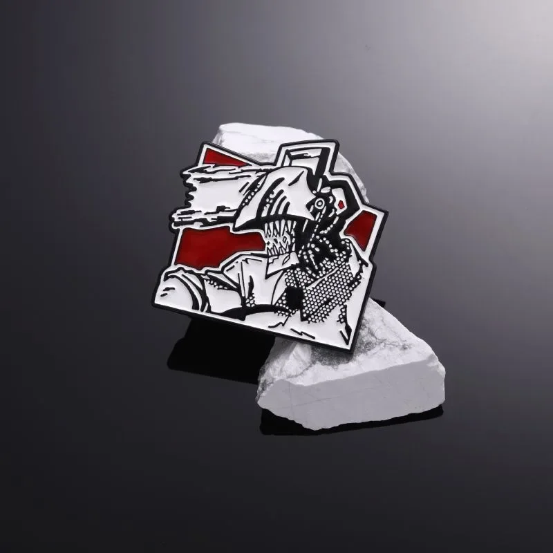 Anime Japanese Korean Comic Style Brooch Black and White Chainsaw Monster Metal Badge Trendy and Versatile Accessories Brooch view 5