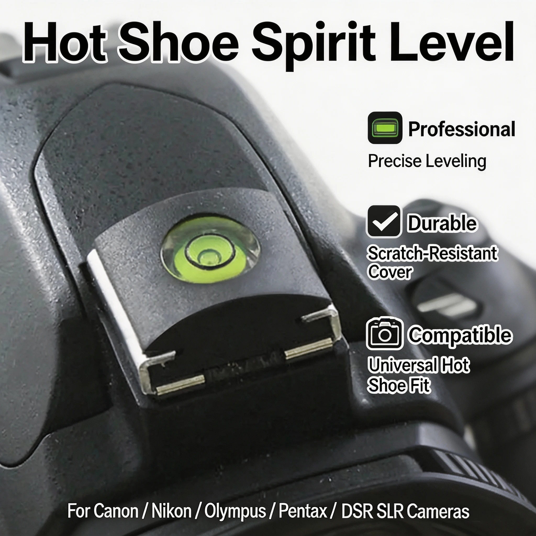 Niveau à Bulle Universel Pour Griffe Flash D'appareil Photo, Couvercle De Protection Pour Griffe Flash, Niveau Pour Appareil Photo, Accessoires Photo Pour Reflex NuméRiques Et Hybrides.