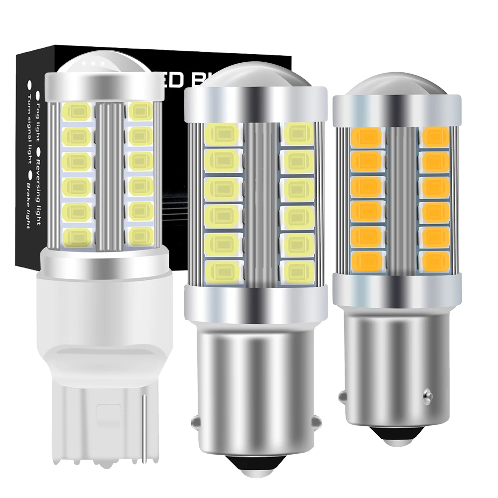 

2X 1156 BA15S P21W 1157 P21/5W BAY15D BAU15S PY21W T20 7443 7440 3157 LED Car Tail Bulb Brake Reverse DRL Signal Light 12V 24V