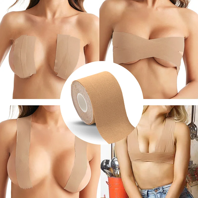 Sujetadores de cinta para pezones, Bralette adhesivo de realce, cinta de realce de pecho, reutilizable, transpirable, Parche de pecho, accesorios de sujetador, 5M