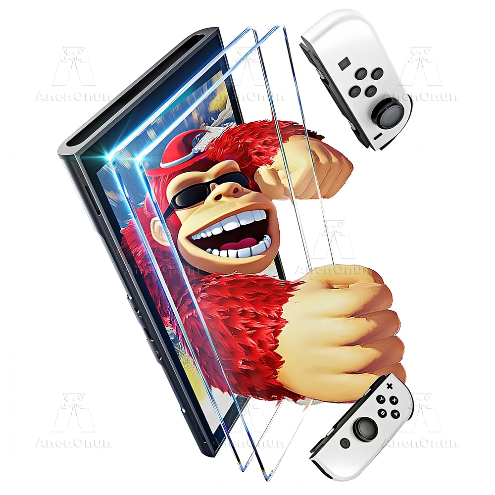 Ultra HD Anti-Blue Light Tempered Glass for Switch OLED Shatterproof Anti-Scratch Anti-Fingerprint 9H Hardness Screen Protector