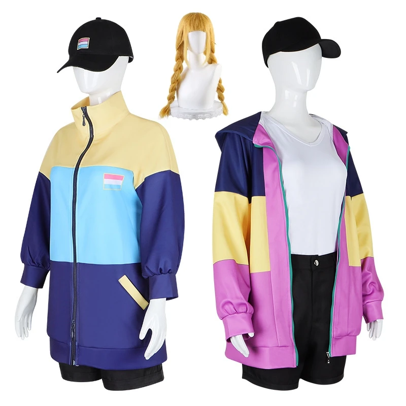 Anime Ya Boy Kongming Tsukimi Eiko Costume Cosplay uniforme sportiva donna Halloween gioco di ruolo cappotto camicia berretto da Baseball parrucca tuta intera