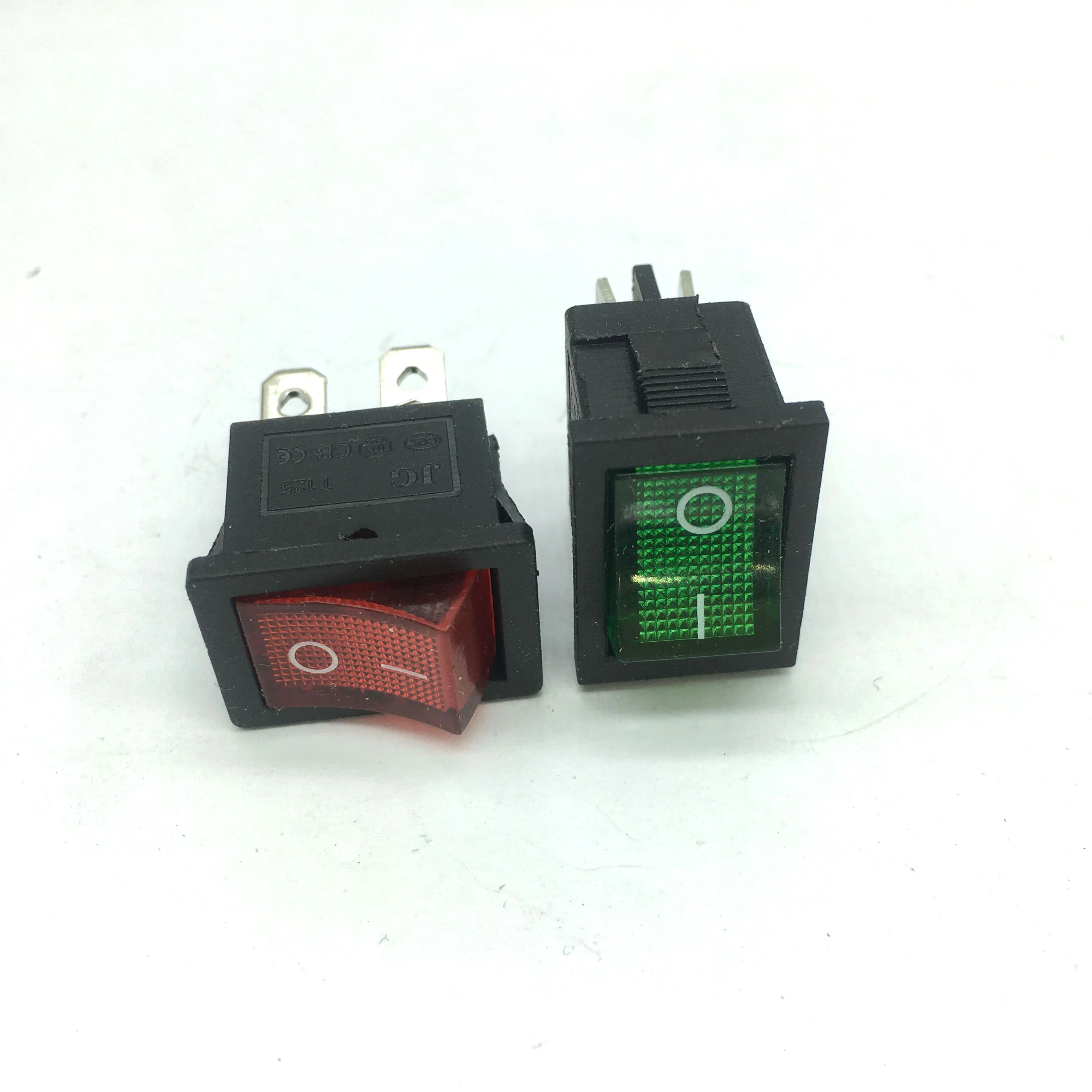 10 PCS/LOT KCD1 4-Pin 21*15mm ON-OFF Boat Car Rocker Switch 5V-12V AC/DC With Red Green Light Switch