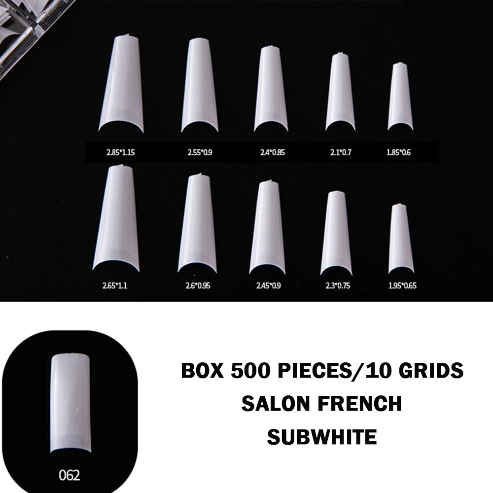 500pcs Press On False Nails Tips White Coffin-Shaped Acrylic Fake Nails Full Cover Nails Extension Perfect DIY Manicure Art Tool