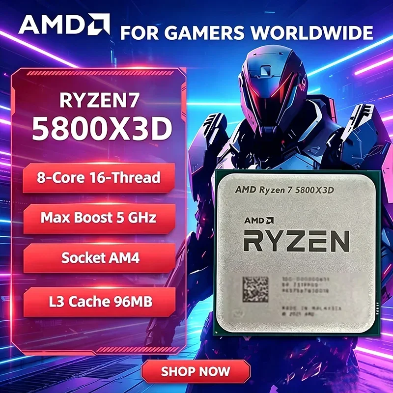 AMD R7 5800X3D Ryzen 7 Gaming Processor New Ryzen 5000 Series 5 GHz 8-Core 16-Thread CPU Processor DDR4 96 MB 105W  Loose Pie