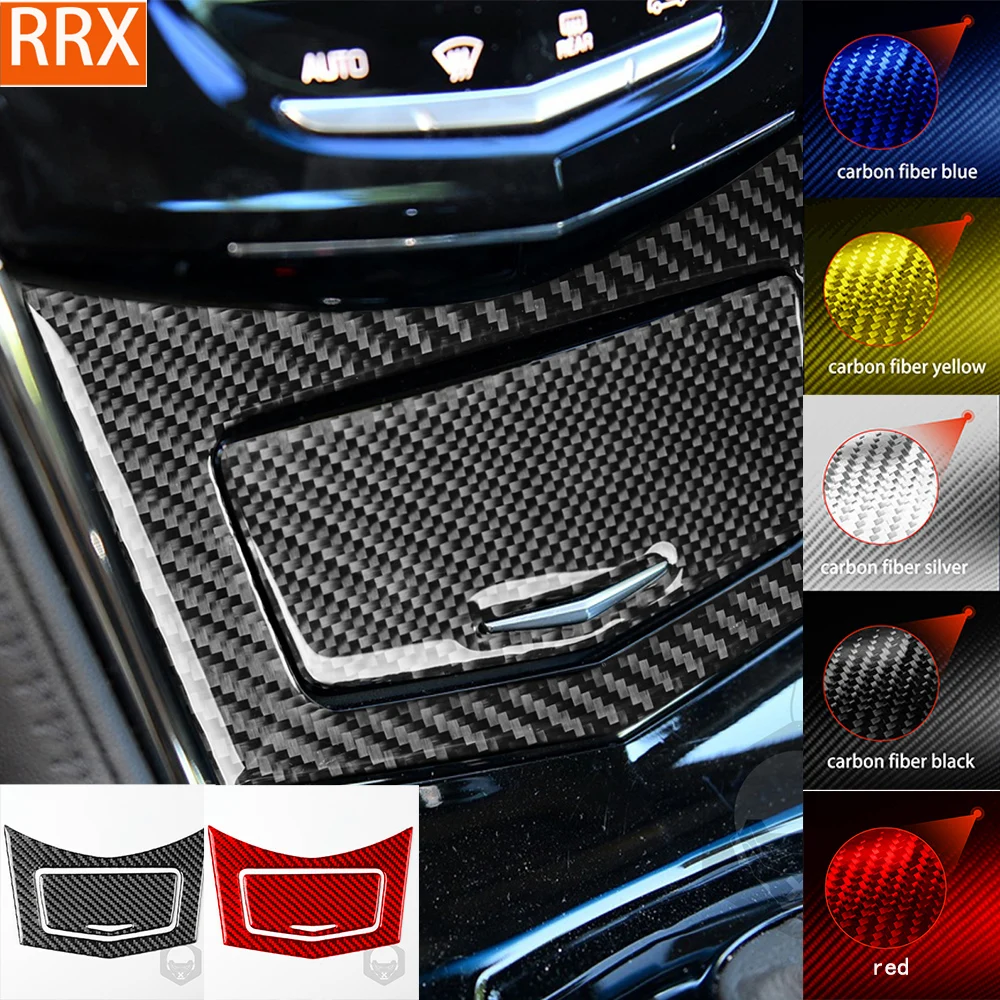 For Cadillac Ats 2013-2019 Dashbaord Storage Box Panel Set Cover Tuning Parts Soft Real Carbon Sticker Car Interior Accessories