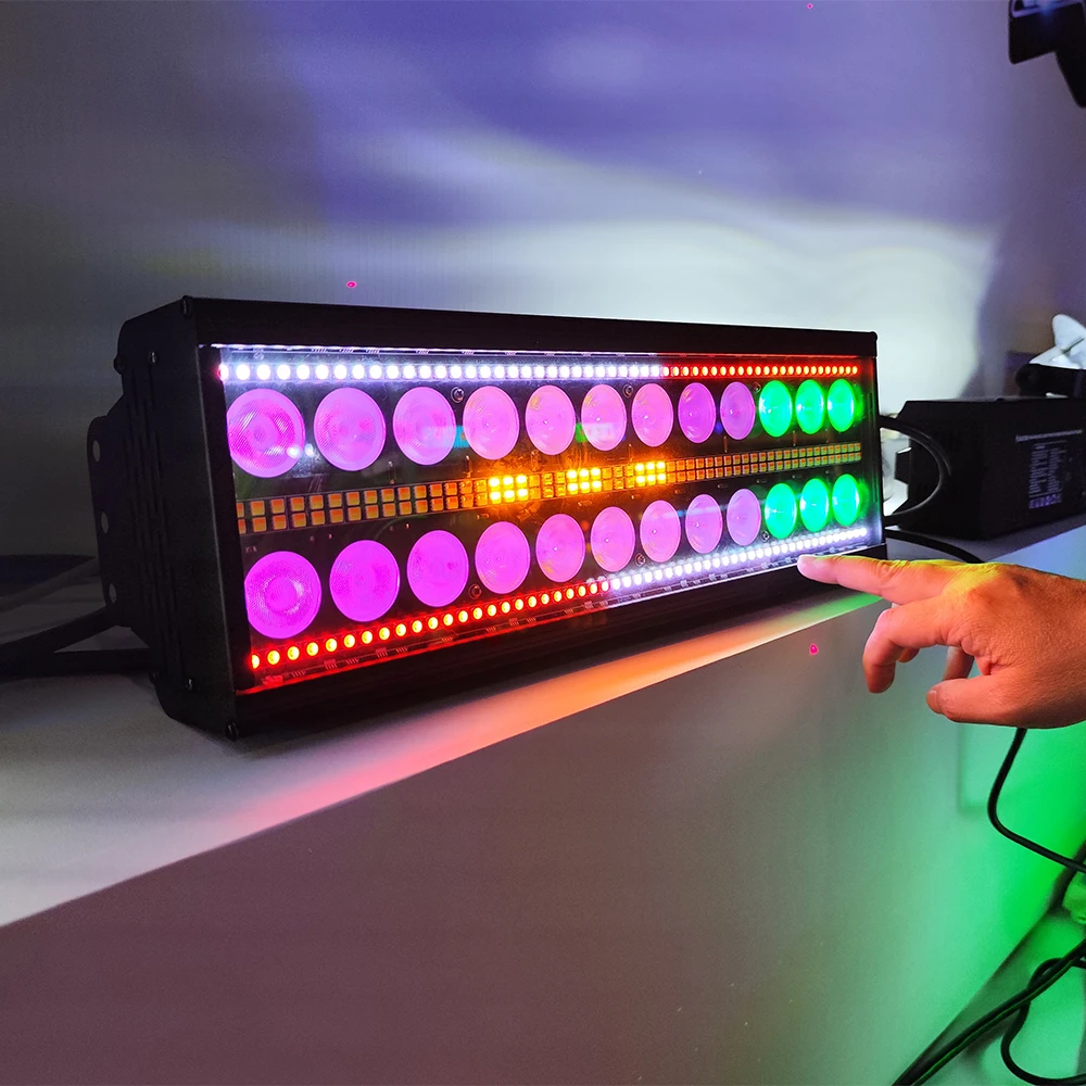 New Arrival 8+16+36 Segments Pixel Control Thunder Matrix Light RGB 3in1 Strobe Stage Light for DJ Club Party Disco Event