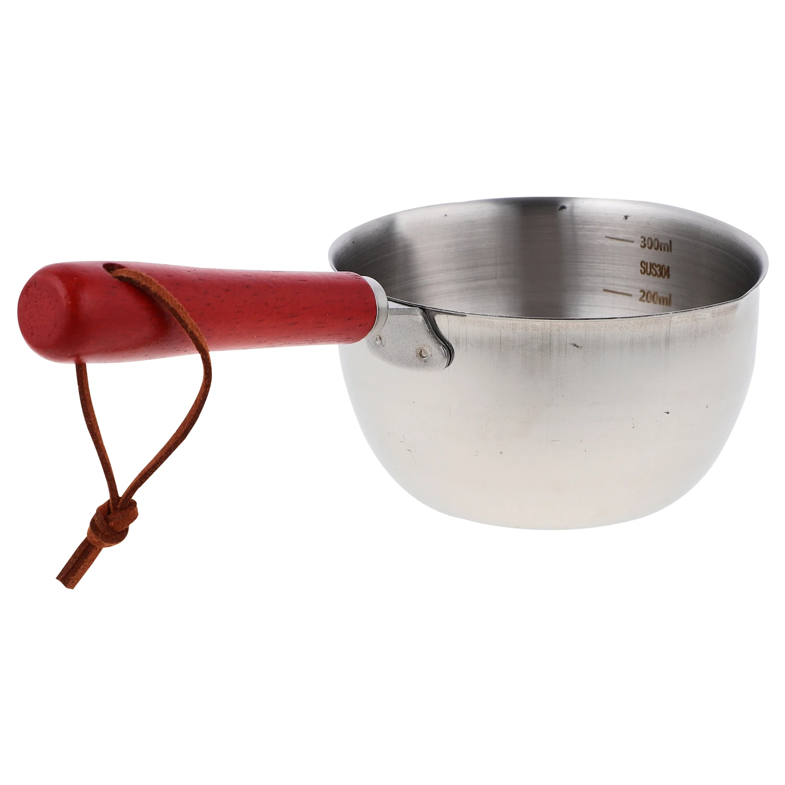 

Mini Hot Oil Stainless Steel Sauce Pan Small Cooking For Ramen Oil Infuser Compact Kitchenware Sturdy Wood Handle Portable Soup