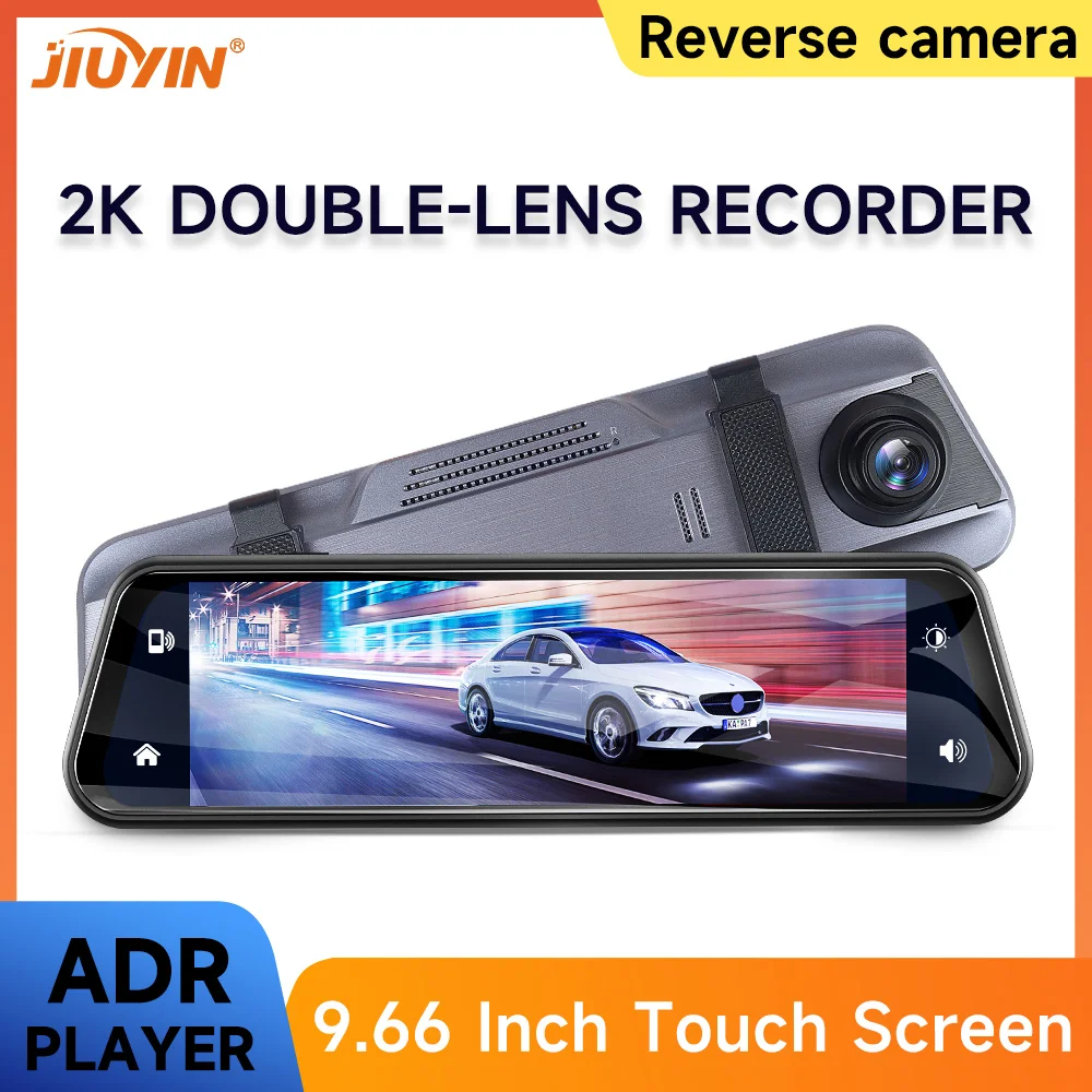 

2.5K DVR Kamera Dashcam Mobil Cermin Lensa Ganda Dash Layar Sentuh Perekam Video Night Vision