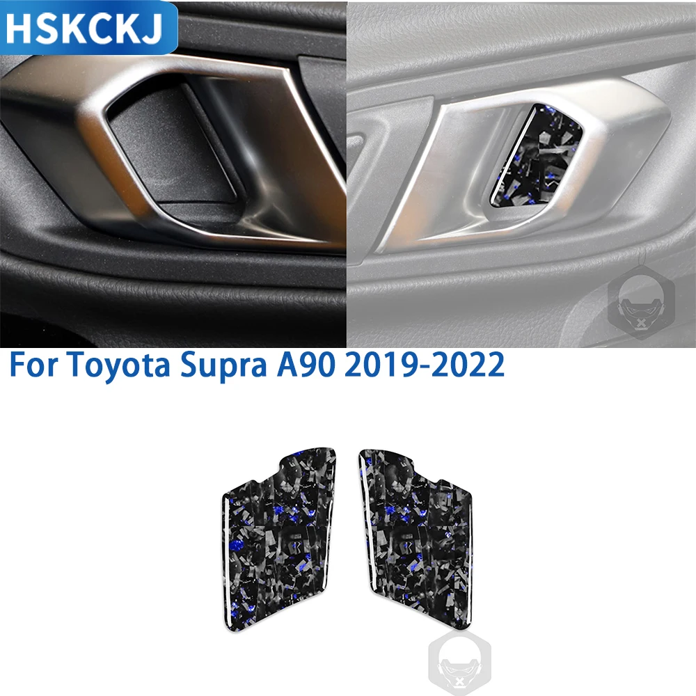 

For Toyota Supra A90 2019-2022 Cent Accessories Real Soft Carbon Fiber Car Inner Door Bowl Panel Cover Trim Sticker