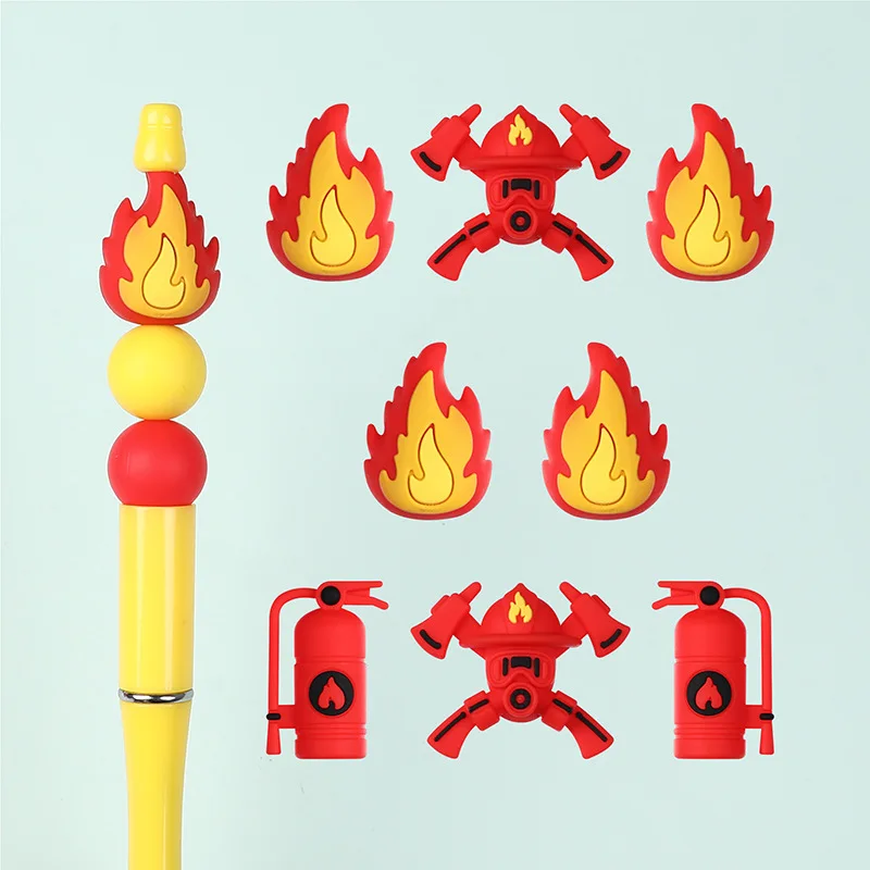 

5/10Pcs Silicone Beads 3D Cartoon Focal Beads Jewellery Making DIY Beaded Pen keychain Bracelets Jewelry Accessories