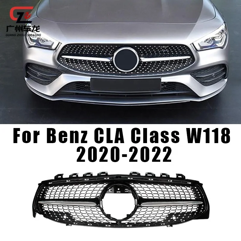 High Quality ABS Material Diamond GT Style Car Front Grille For Mercedes Benz CLA Class W118 2020-2022 Car grills