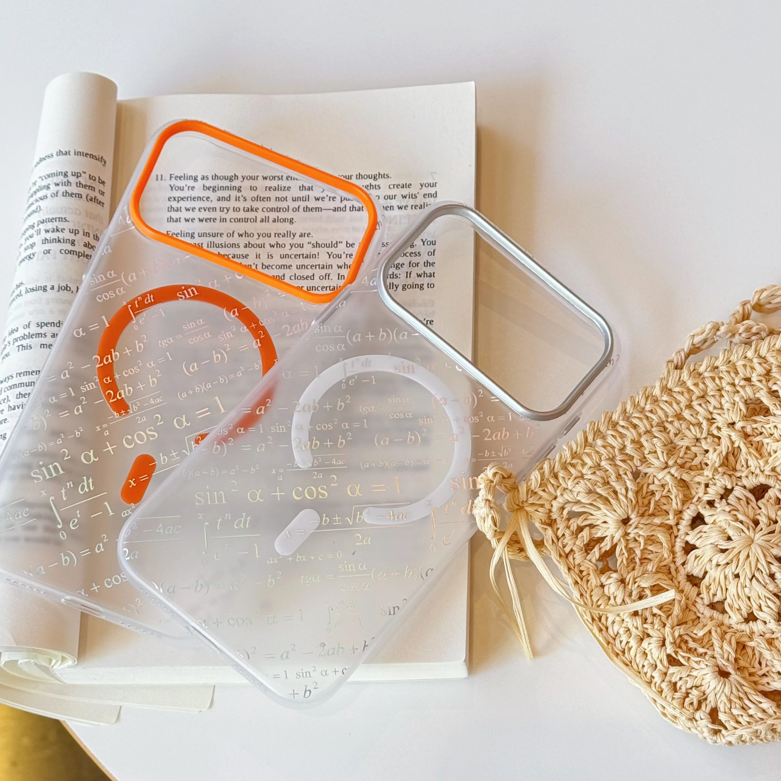 

Personalized Stamping Magnetic Case For iPhone 17 Pro Max 16 15 14 Semi-Transparent Cover Function Formula