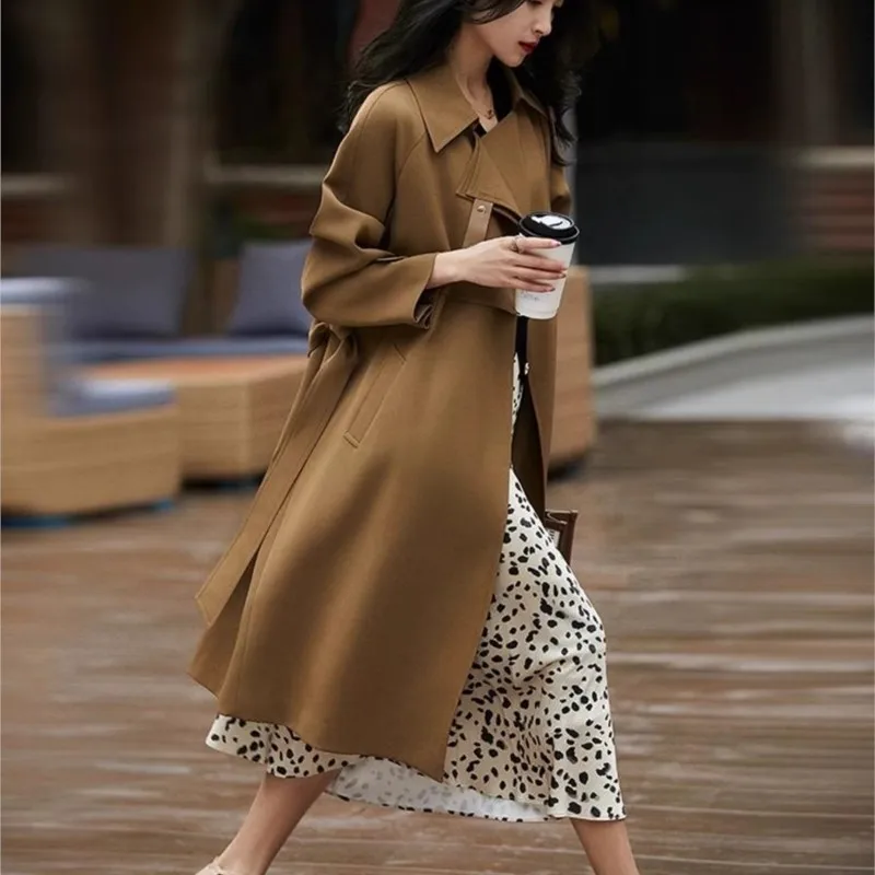 Khaki Trench Coat Women's New Mid-Length Small Beautiful Overcoat