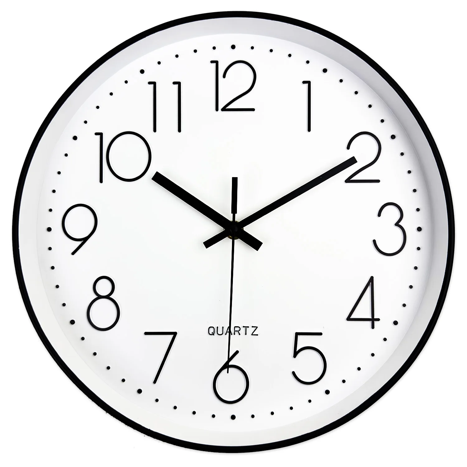 Silent Quartz Wall Clock, Round Three-Dimensional Digital Modern Wall Clock, Non-Ticking Wall Clock, Suitable for Bedroom and Living Room