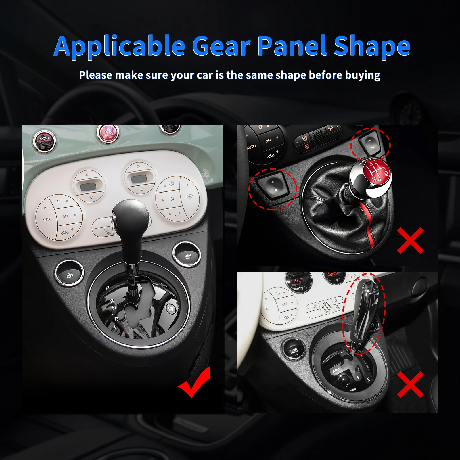 For Fiat 500 2011 2012-2023 For Abarth 595 2016 2017 2018 2019 2020 2021 2022 2023 Abarth 695 2017-2023 Interior Stickers Trim