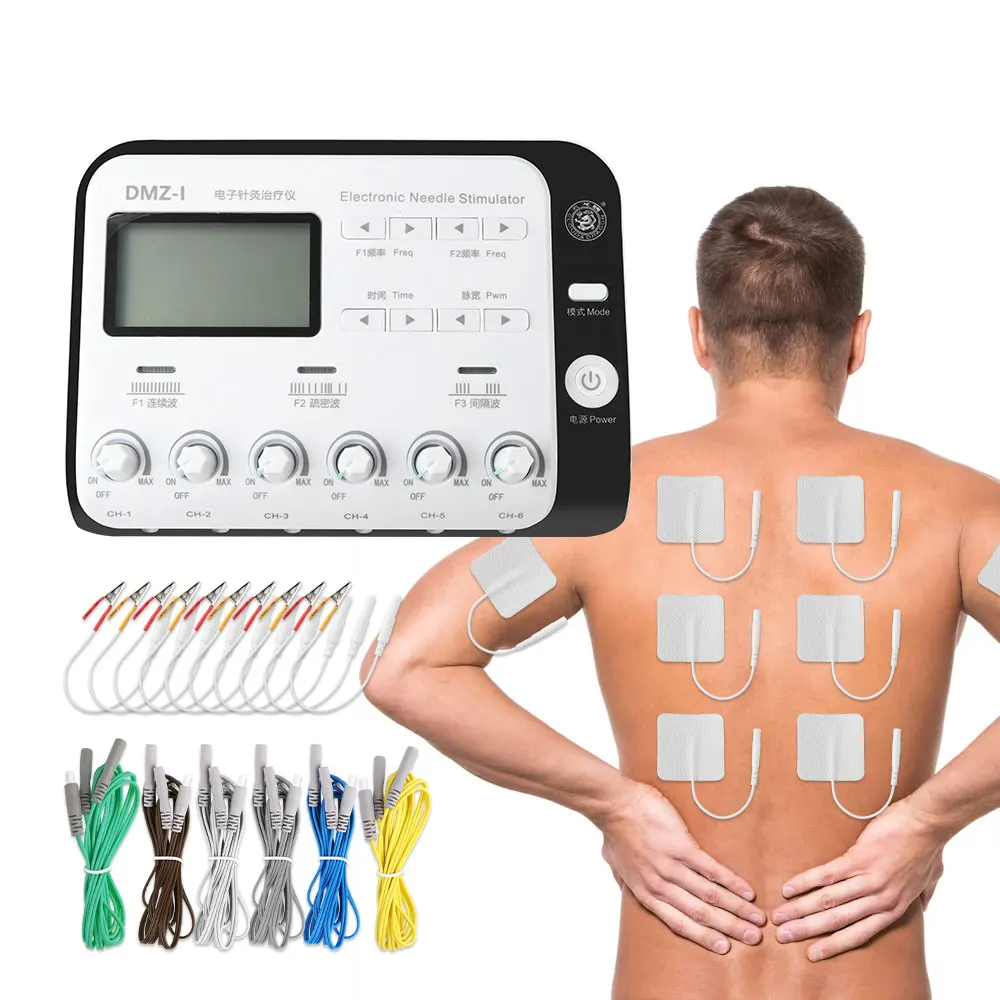 6 Output Channel Physiotherapy Body Massager TENS Muscle Electrostimulator Relax Electroacupuncture Patch Massage Machine