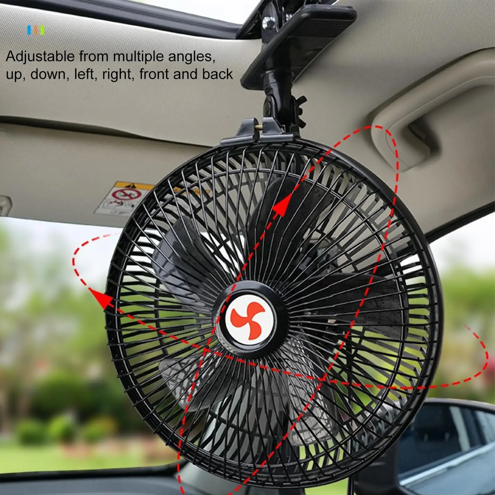 

Портативный осциллирующий вентилятор для автомобиля с 2 скоростями, крепление на клипсе, для грузовиков, внедорожников, фургонов, пикапов