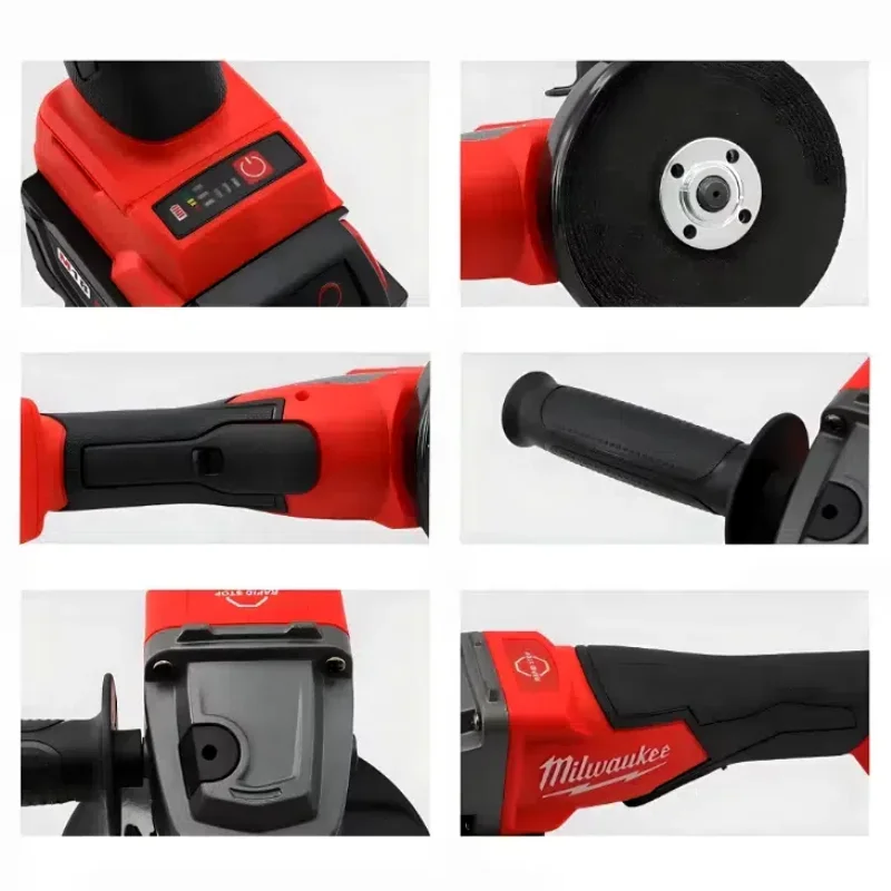 ميلووكي زاوية طاحونة 125 مللي متر تلميع آلة قطع طاحونة مجداف التبديل لا قفل عالية الطاقة الكهربائية اللاسلكية أدوات كهربائية