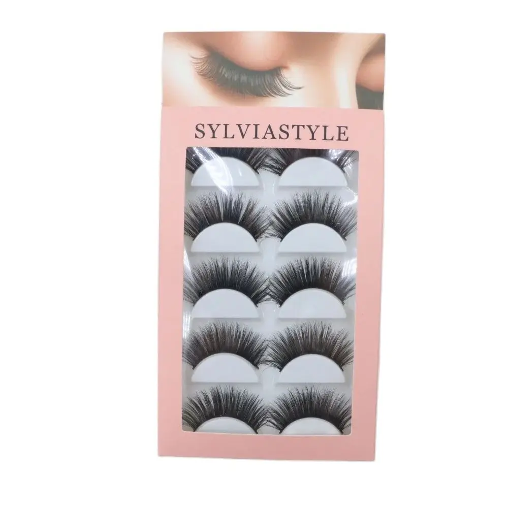 NEW 5 Pairs  Long Makeup 3d Mink Lashes Fluffy Soft Wispy Natural Long False Eyelashes Wholesale Reusable Eye Lashes