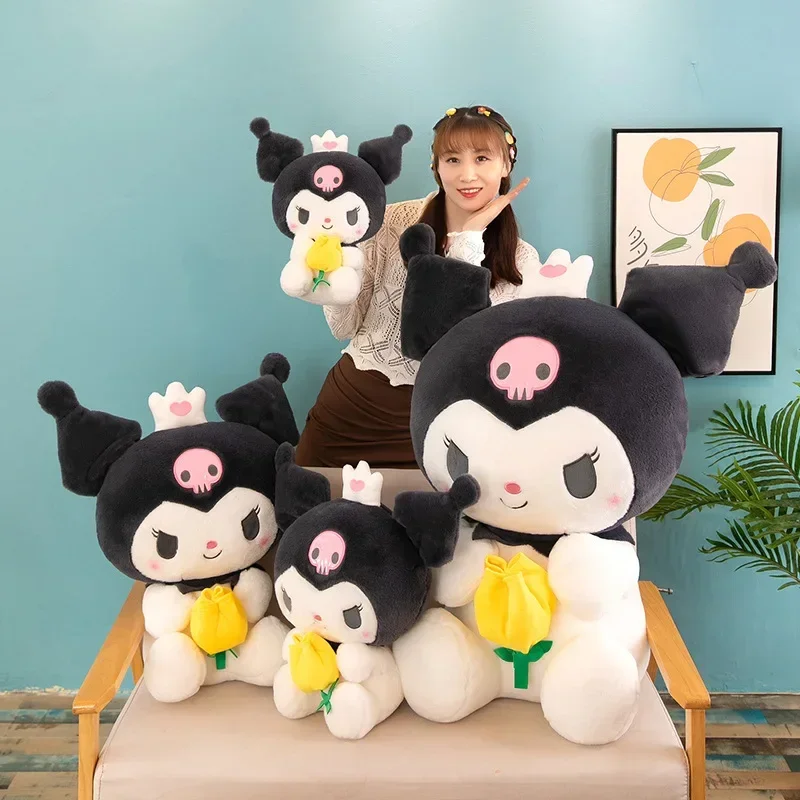 60 centimetri Sanrio Kawaii Kuromi Peluche Ripiene Bambola Morbida Per Bambini Ragazza Che Dormire Letto Del Fumetto Cuscino Melodia Carino Decorazione Della Camera Regalo