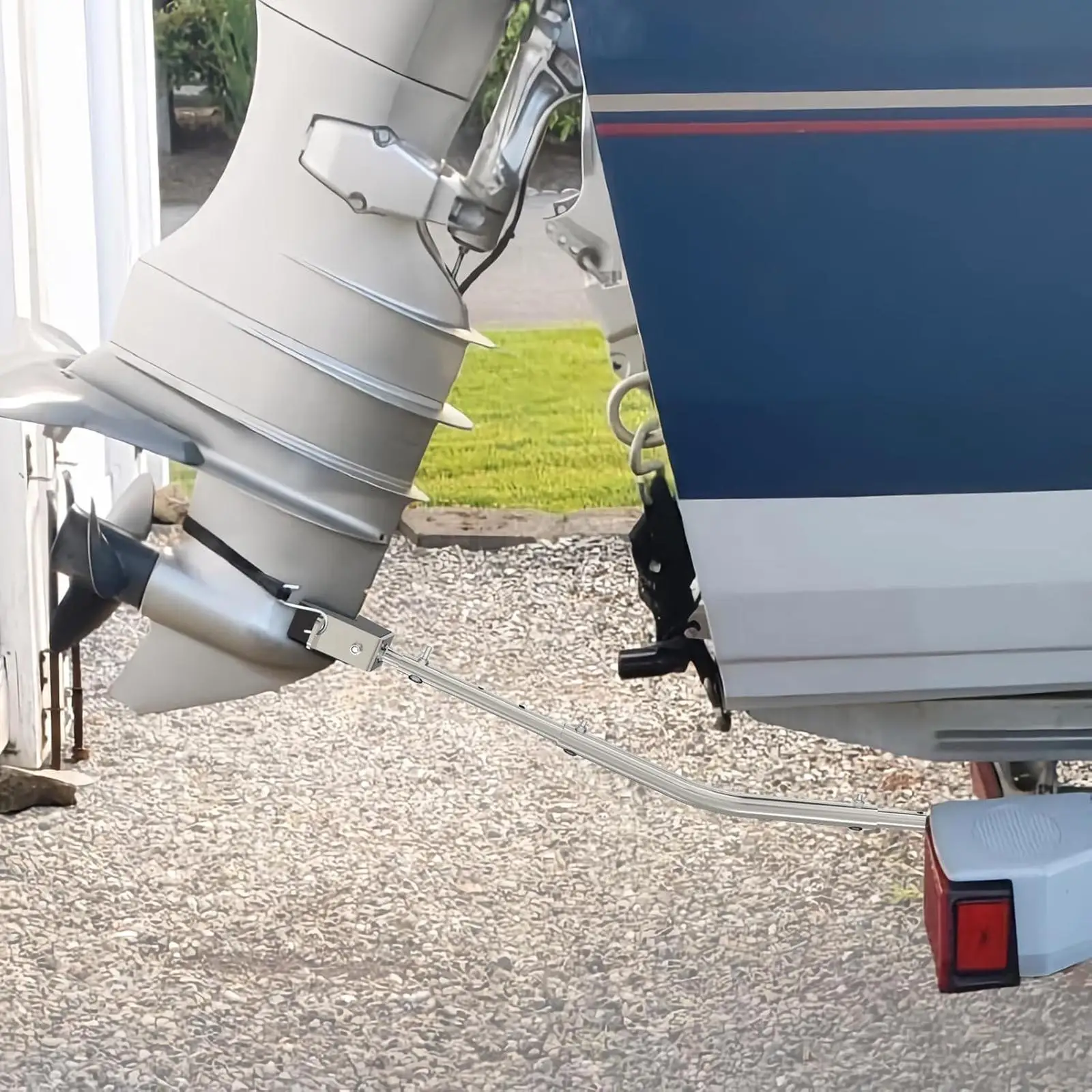 Boat Transom Saver Adjustable Transom Protector Shock Absorbing Heavy Duty Easy Installation Universal Bracket Support Rod