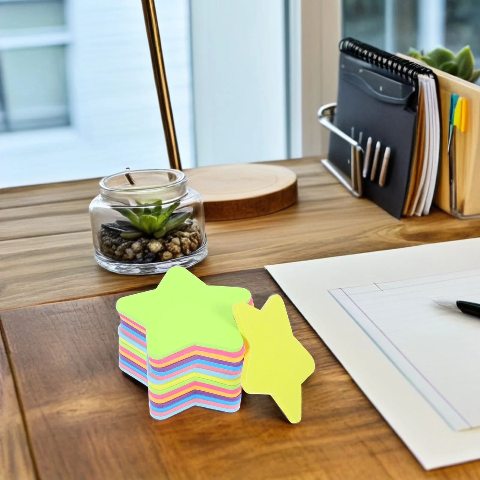 16Pcs Five Pointed Star Notepads Brightly Colored Self Adhesive Notes for Task Organization Study Planner Journal Cute School