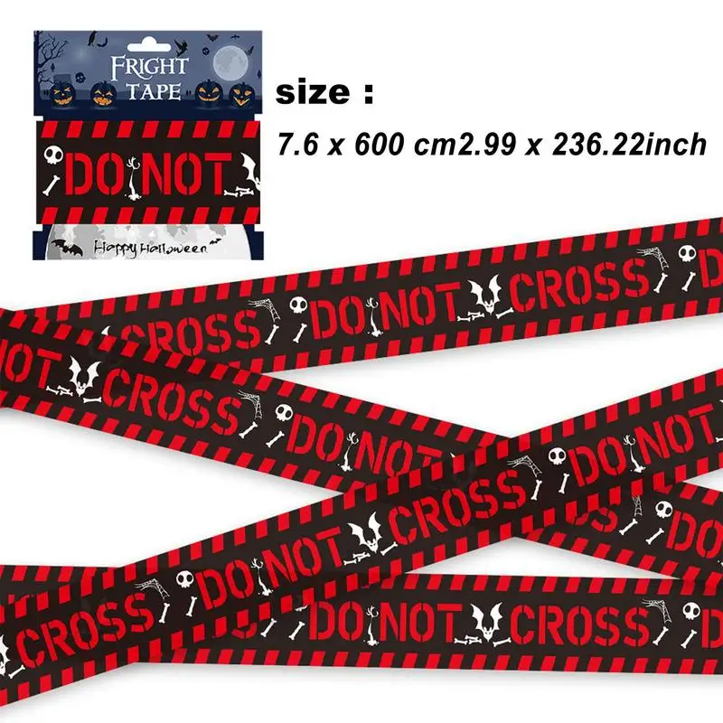 Halloween Fright Tape Caution Tape Safety Signs Halloween Danger Tape Party Props Crime Scene Tape Warning Tape Party