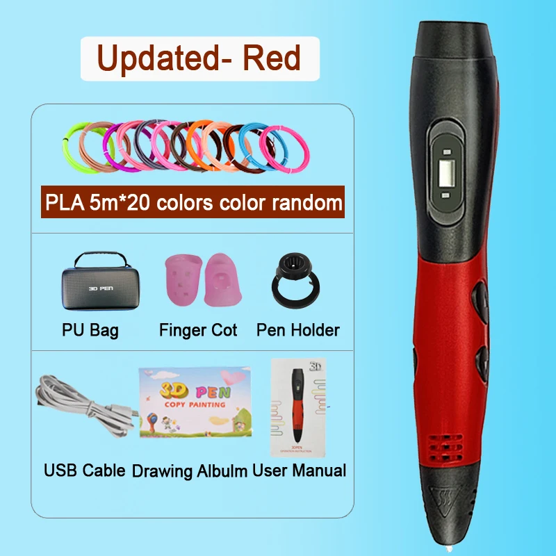 3D Pen 3D Pens,1.75mm ABS/PLA Filament, 3D Model, 3D Magic Pen,,Best Gift For Kids creative, Christmas Present New Year Gift