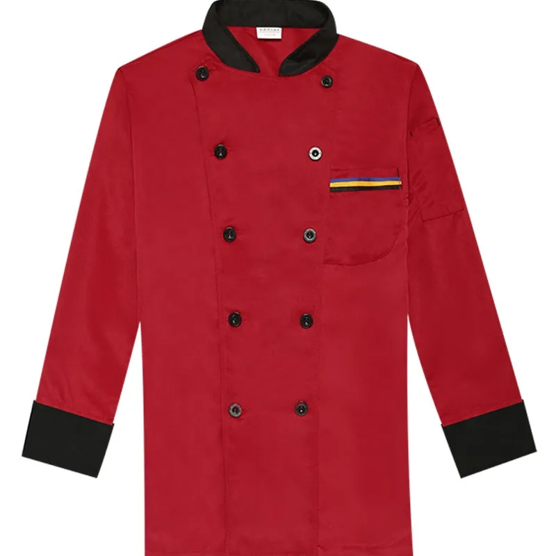 Uniforme de chef de manga curta longa unissex para restaurante, cantina, hotel, cozinha, catering, roupa de trabalho