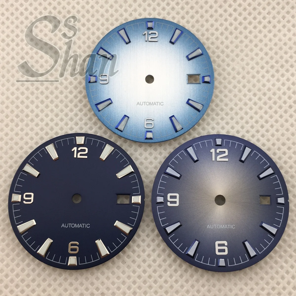 31mm Blue/White/Gradient Dial Green Luminous 6/9/12 Digital Scale Dial Is Suitable for NH35A NH36 Automatic Movement Date Window