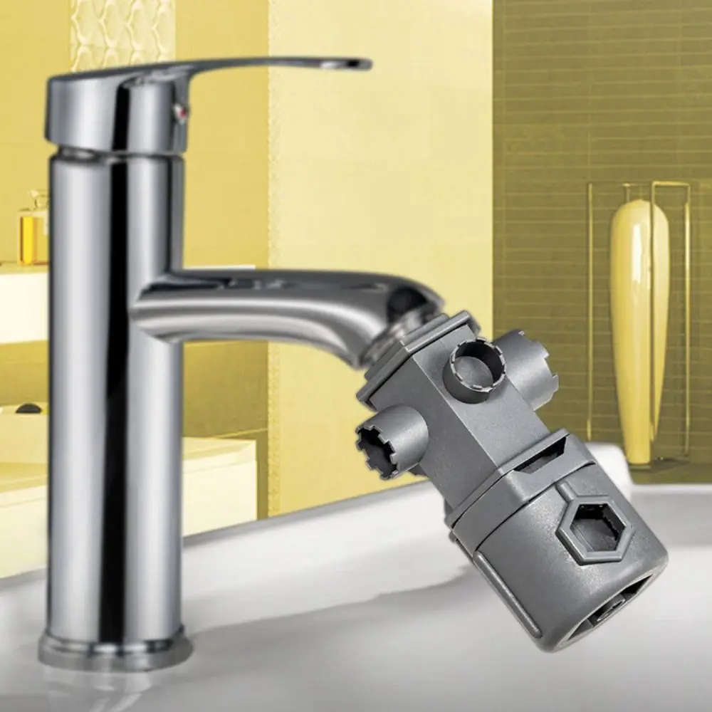 Plastic Multifunctional Wrench Valve Core Disass Tap Aerator Removal Faucet Wrench Tap Water Leakage 16 in 1