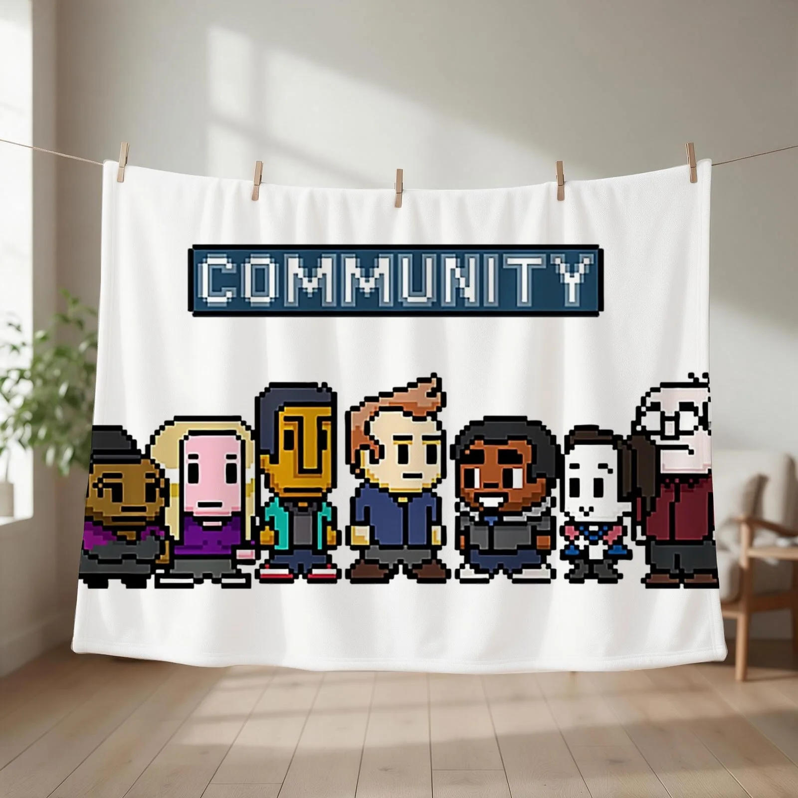 The Pixel Community Throw Blanket couch cozy soft plush fuzzy picnic outdoor blanket