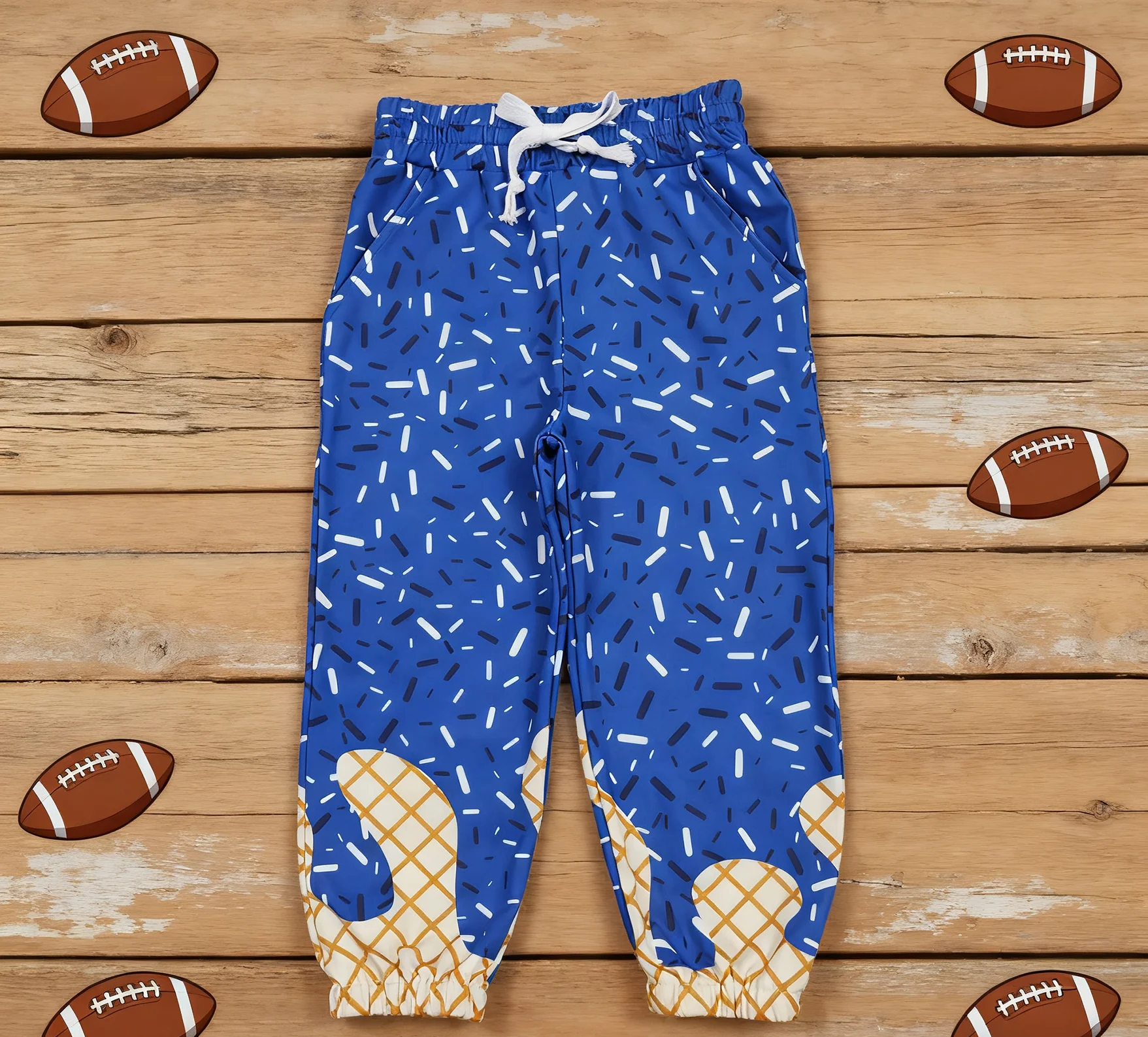 

Z918-20 P0818 Детская осенняя одежда с принтом мороженого, брюки-клеш для маленьких девочек, детская одежда