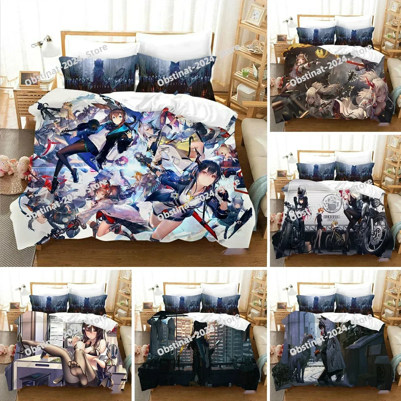 

New 3D Arknights Bedding Set Printed Bed Set With Pillowcase Bed Duvet Cover Soft Single Double Queen Super King Size Adult Kids