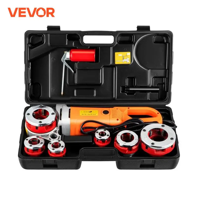 VEVOR 2300W Electric Pipe Threader Handheld Household Galvanized Iron Pipe Sleeve Machine Industrial Threading Tools with 6 Dies