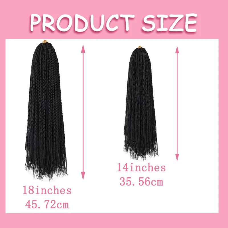 3 упаковки синтетических сенегальских волос Mini Twist для вязания крючком для детей, детские маленькие вязанные крючком волосы для маленьких девочек