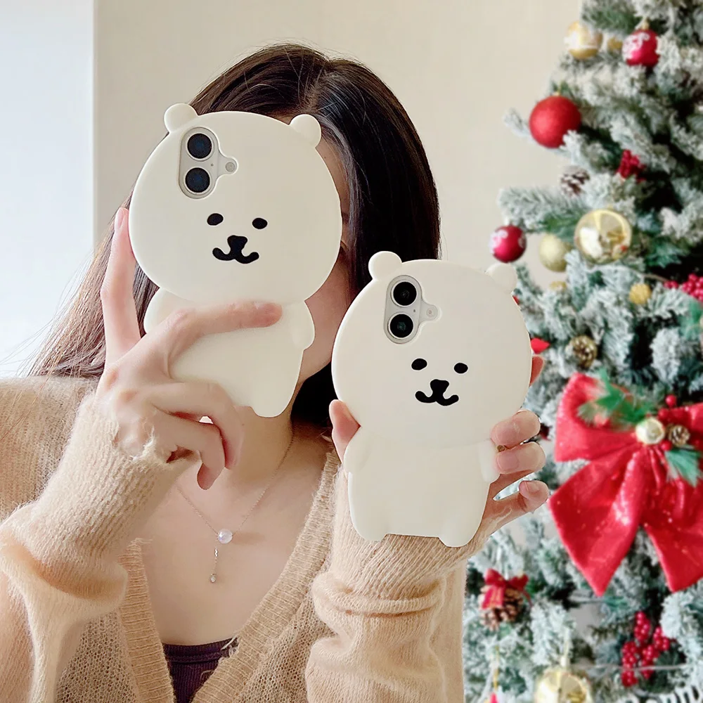 Kawaii 3D Cartoon Nagano Bär Handyhülle Weiche Silikonhülle für iPhone 12 13 14 15 Plus 16 Pro Max – Detail 1