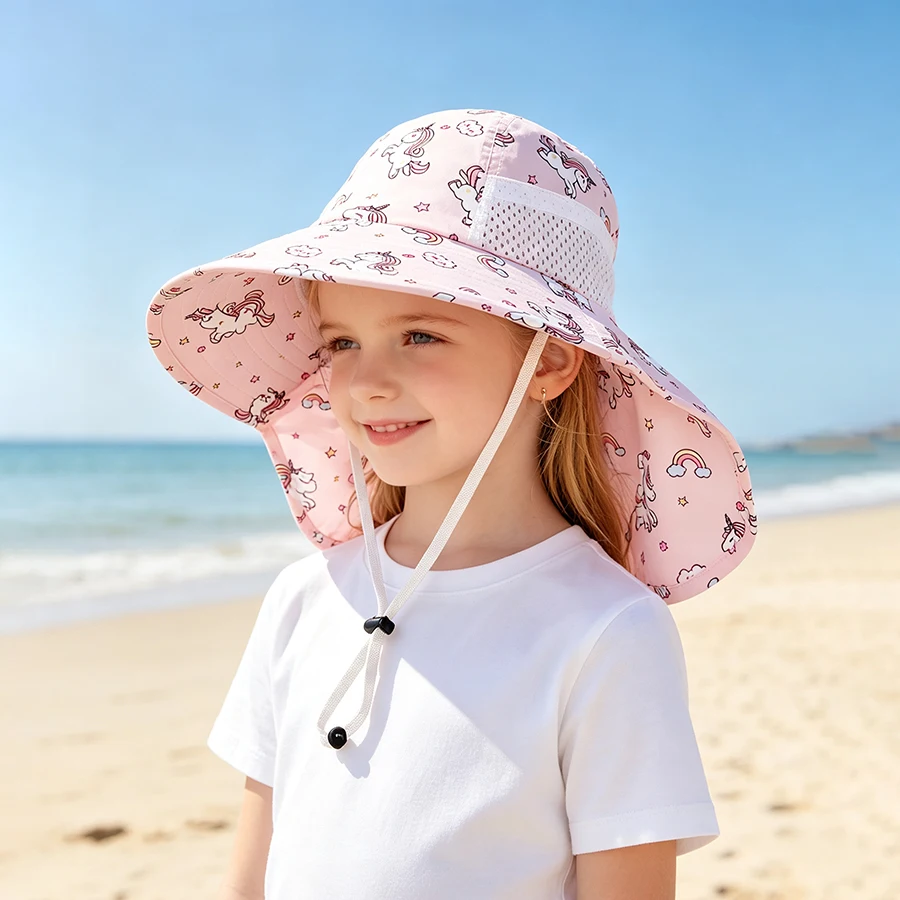 1 set of sunshade children's hats suitable for spring and summer wear, cute and versatile baby hats