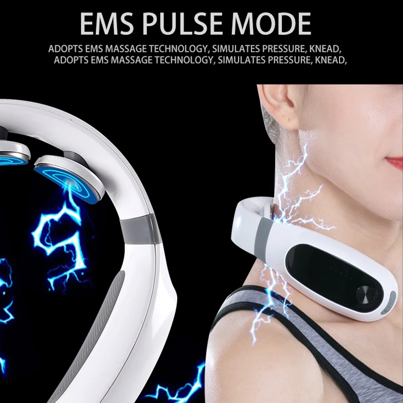 

Smart Electric Neck Massager, TENS & EMS Pulse Control Far Infrared Heating Pain Relief Neck Health Care Relaxation Machine