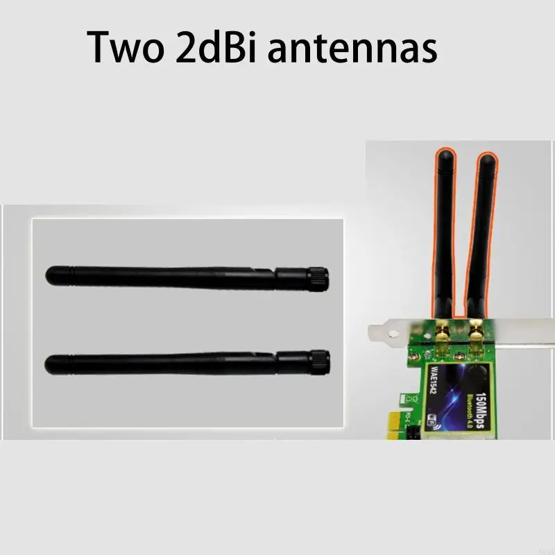 N84B 2.4G WIRELESS WIFI CARD PCI-E WAEE1542 การ์ดเครือข่ายที่เข้ากันได้กับ Bluetooth4.0 กับ Dual 2dbi ANTENNAS WLAN WLAN