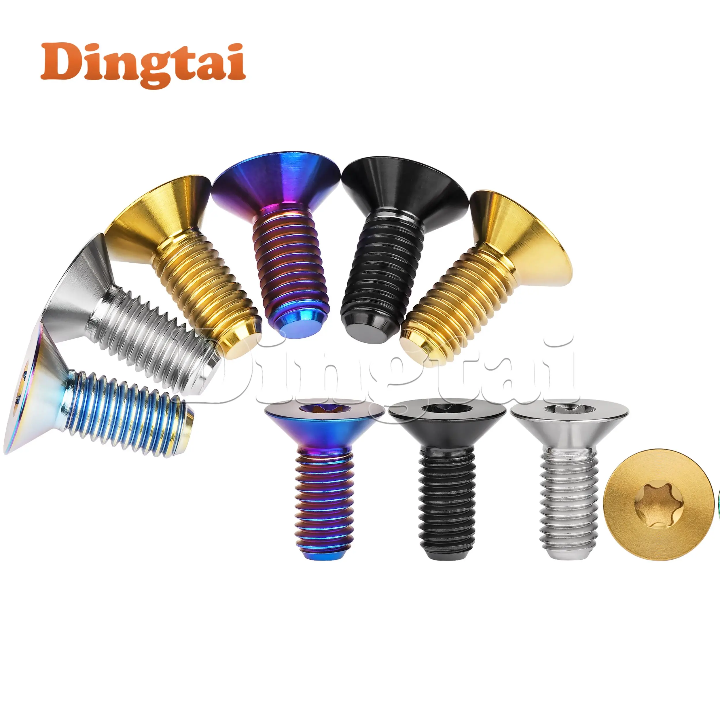 Dingtai Titanium Bolt M8x20mm Countersunk Internal Plum Blossom  For Bicycle