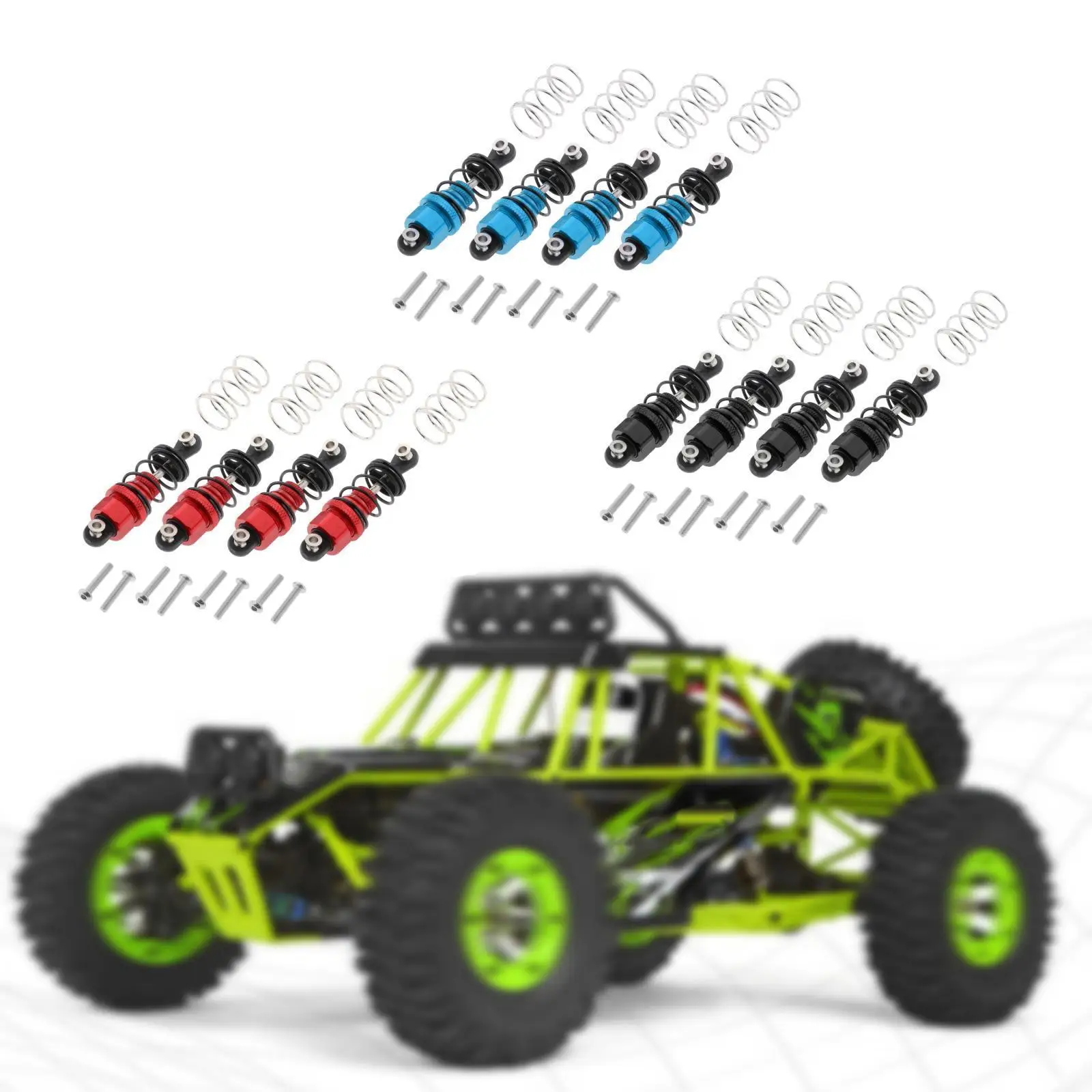 4pcs RC Car Shock Damper Metal Adjustable Shock Damper RC Upgrade Replacement