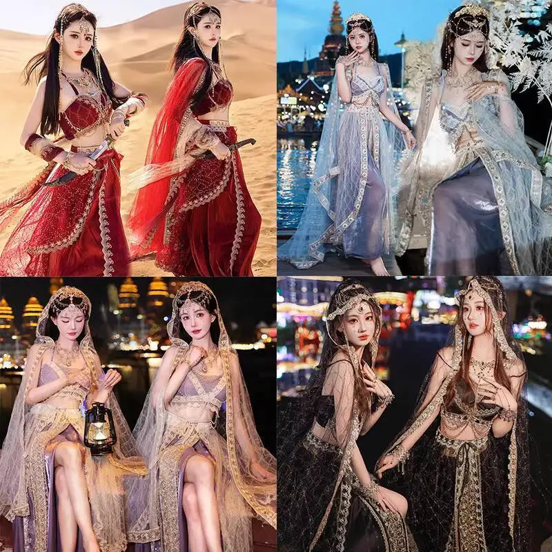 

New Dunhuang Flying Apsaras Exotic Style Clothing Xishuangbanna Desert Princess Hanfu Women Fiesta Carnival Halloween Cosplay