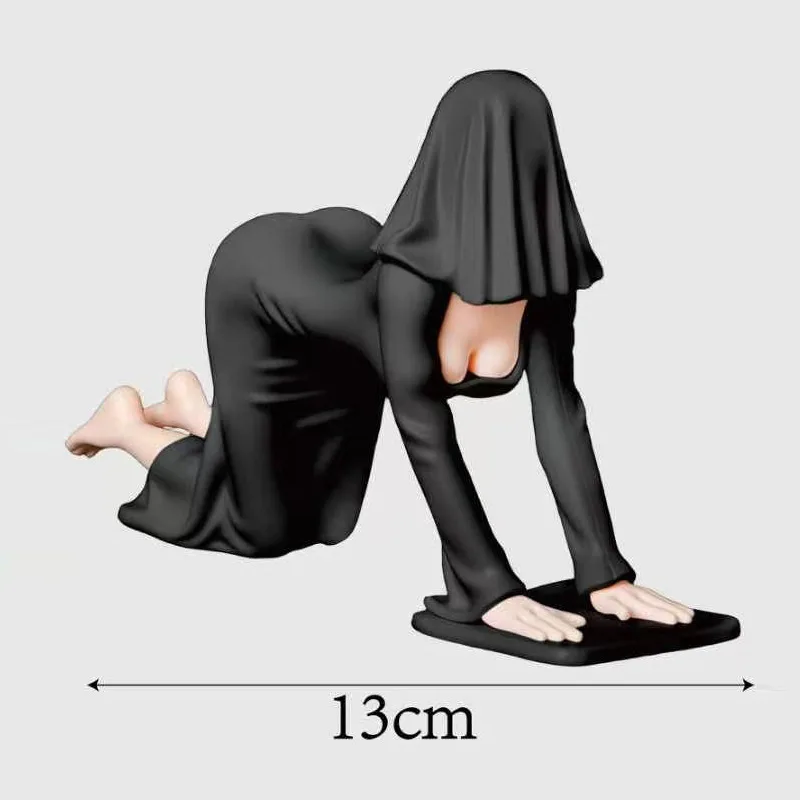 Faceless Veiled Woman Statue Abstract Hooded Female Sculpture Mysterious Faceless Lady Ornament Gothic Halloween Decoration view 6